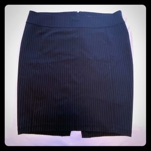 Black pin stripe straight skirt